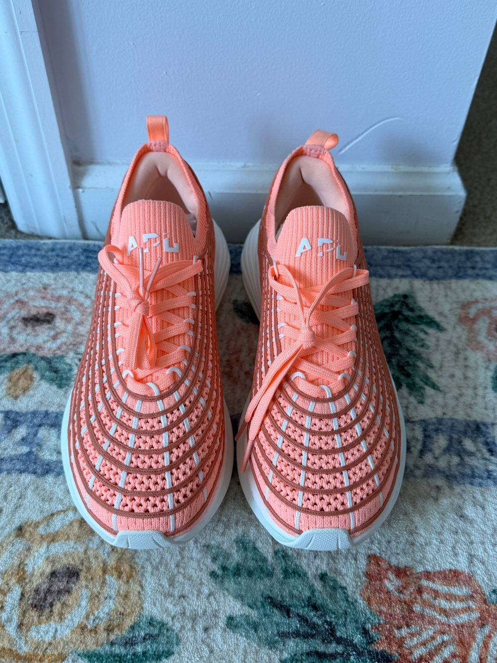 APL TechLoom Zipline Neon Peach Terracotta Ivory Sneakers | Women’s 7 - Picture 4 of 6